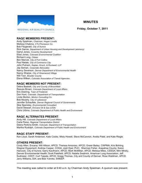 Attachment - Regional Air Quality Council