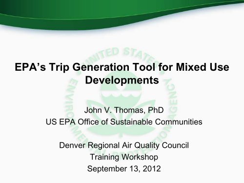 Fehr and Peers Training Presentation - Regional Air Quality Council