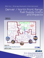 Denver / North Front Range Fuel Supply Costs and Impacts