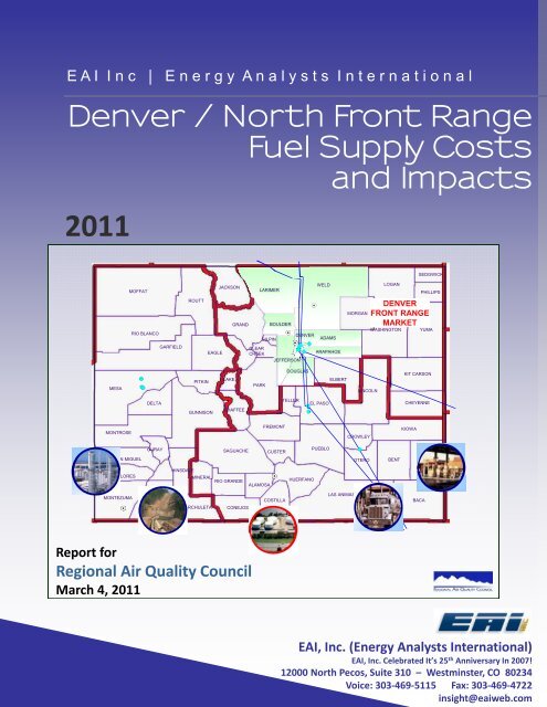 Denver / North Front Range Fuel Supply Costs and Impacts