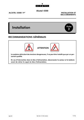 Installation et raccordements