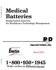 Download our 2013 Catalog! - R&D Batteries, Inc.