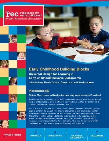 Early Childhood Building Blocks: Universal Design for Learning