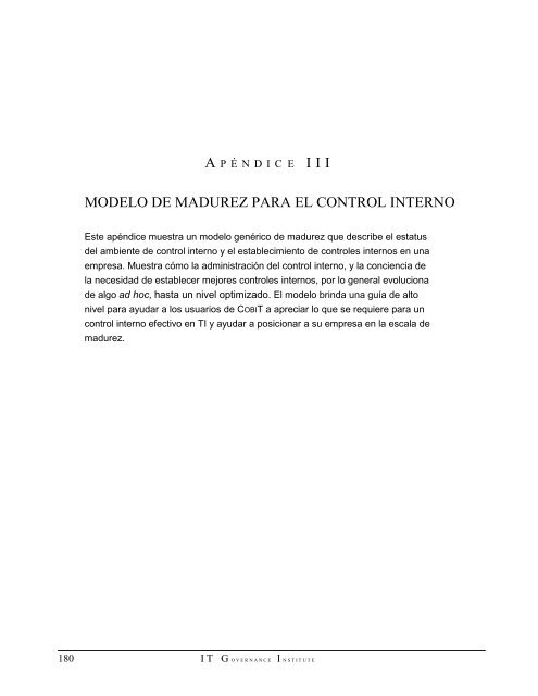 MODELO DE MADUREZ PARA EL CONTROL INTERNO