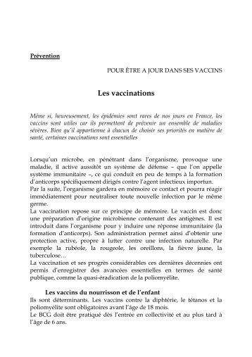 Les vaccinations