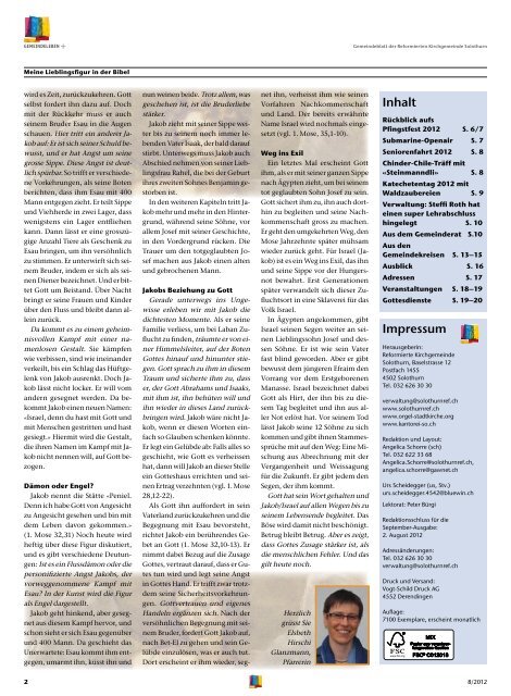 Gemeindeblatt - Reformierte Kirchgemeinde Solothurn