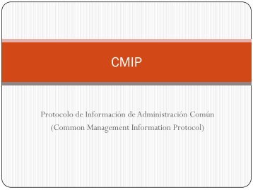 Protocolo de Información de Administración Común - Lab. Redes y ...