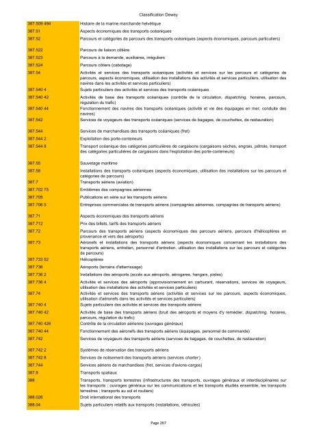 Classification de Dewey - Regnat