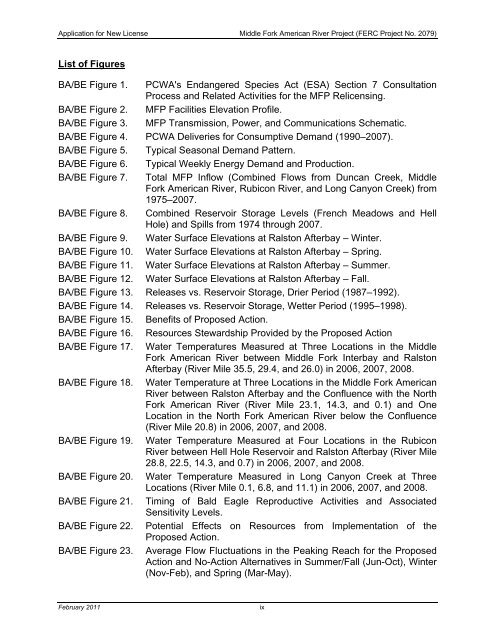 FERC Project No. 2079 - PCWA Middle Fork American River Project ...