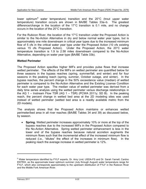 FERC Project No. 2079 - PCWA Middle Fork American River Project ...