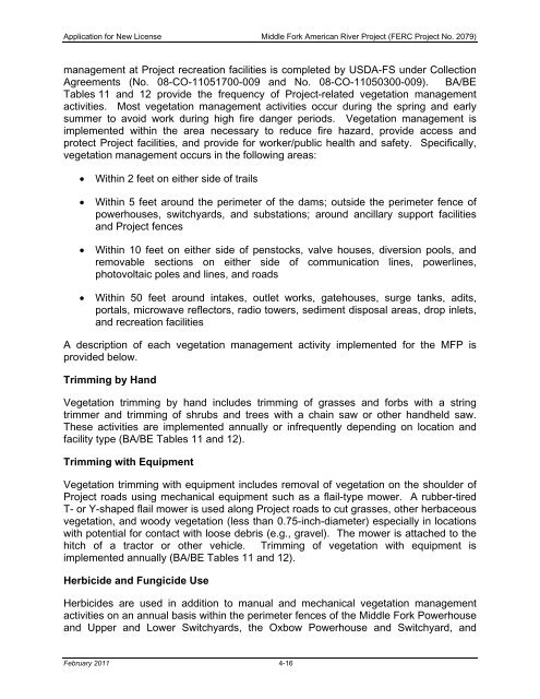 FERC Project No. 2079 - PCWA Middle Fork American River Project ...