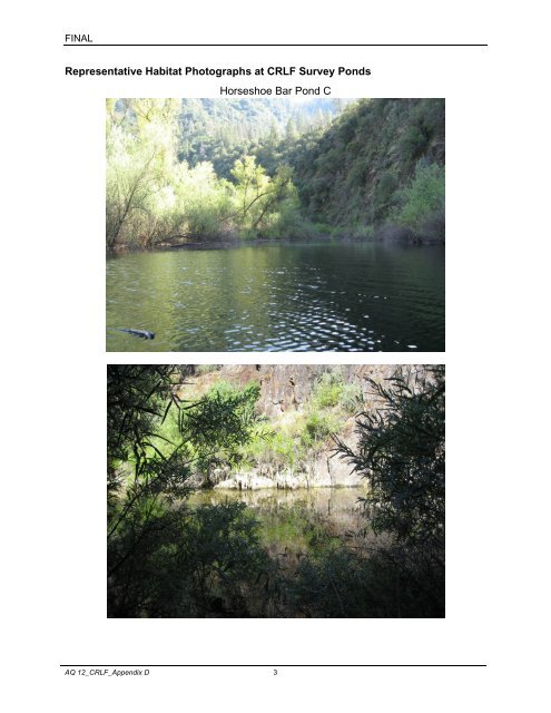 FERC Project No. 2079 - PCWA Middle Fork American River Project ...