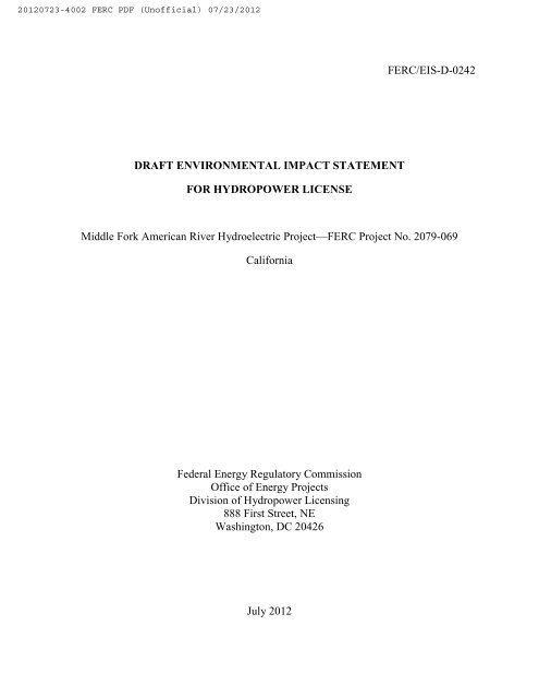 Draft EIS_072312.pdf - Middle Fork American River Project ...