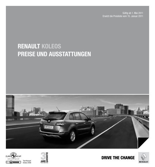Renault Koleos PReise und ausstattungen - Renault Preislisten