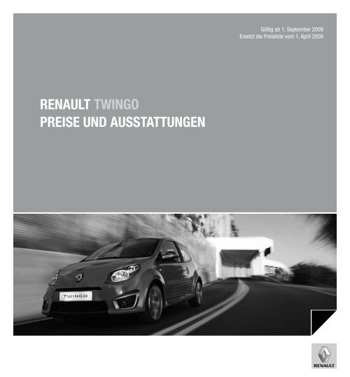 Renault twingo PReise und ausstattungen - Renault Preislisten