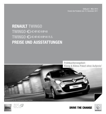 Preisliste - Renault Preislisten