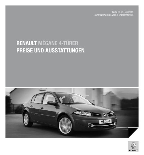 renault mégane 4-türer preise und ausstattungen - Renault Preislisten