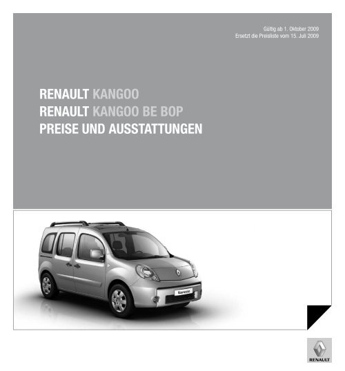 Renault kangoo Renault kangoo Be Bop pReise und ausstattungen