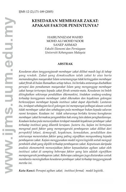 Kesedaran Membayar Zakat