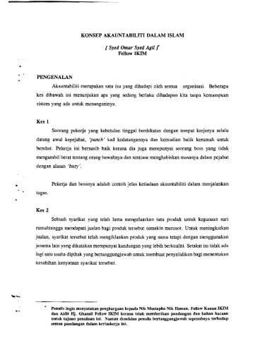 KONSEP AKAUNTABILITI DALAM ISLAM