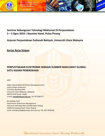 Seminar Kebangsaan Teknologi Maklumat Di Perpustakaan 3 – 5 ...