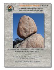 Geologic and geomorphic characterization of precariously - AZGS ...