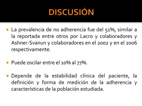 Prevalencia y Factores Asociados a la No Adherencia al ...