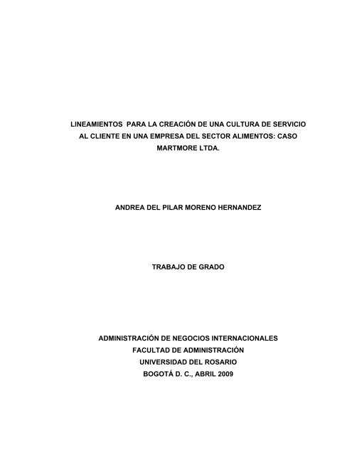 lineamientos para la creación de una cultura de servicio al cliente ...