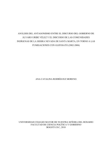 análisis del antagonismo entre el discurso del gobierno de álvaro ...