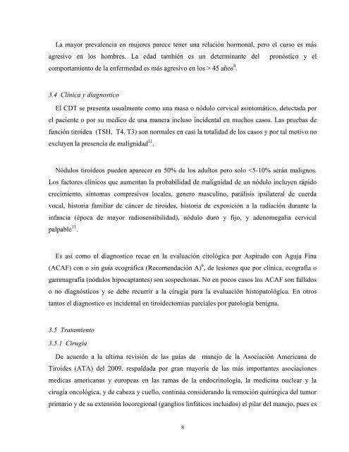 relación de la tiroglobulina pre-ablación con la recurrencia ...