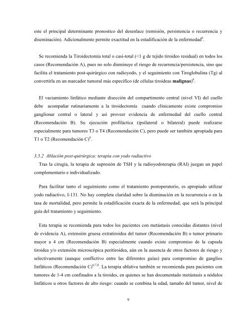 relación de la tiroglobulina pre-ablación con la recurrencia ...