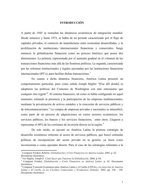 procesos de privatización del agua en américa latina: análisis y ...