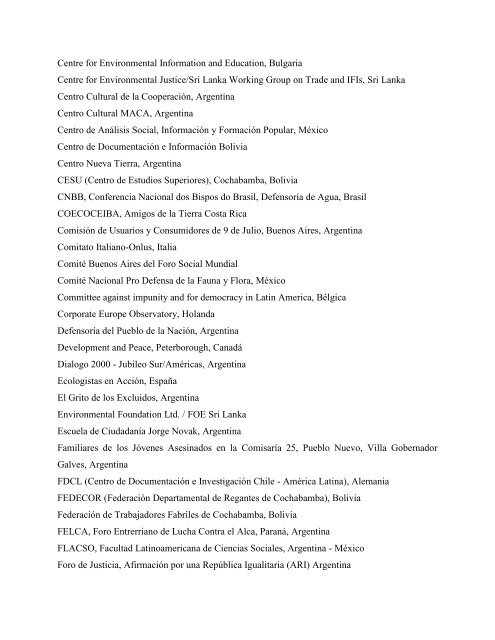 procesos de privatización del agua en américa latina: análisis y ...