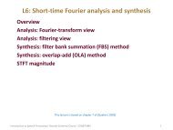 L6: Short-time Fourier analysis and synthesis