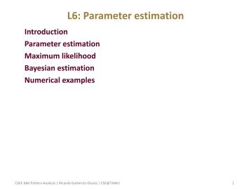 L6: Parameter estimation