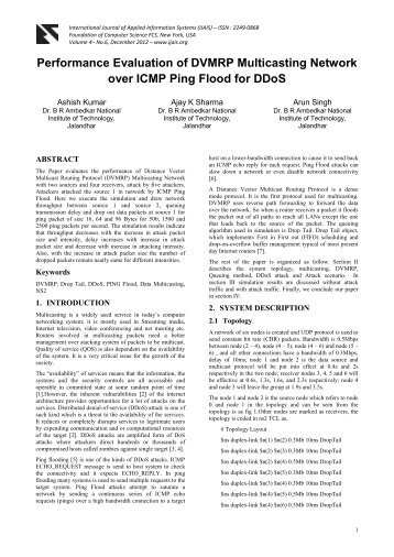 Performance Evaluation of DVMRP Multicasting Network over ICMP ...