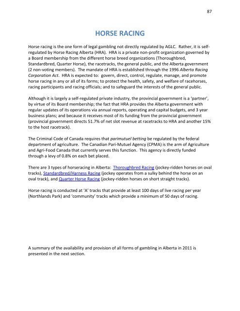 gambling in alberta - Research Services - University of Lethbridge