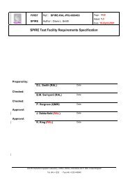 SPIRE Test Facility Requirements Specification