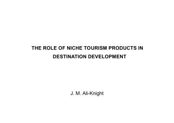 The Role of Niche Tourism Products in Destination - Repository ...