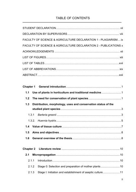 Micropropagation and medicinal properties of Barleria greenii