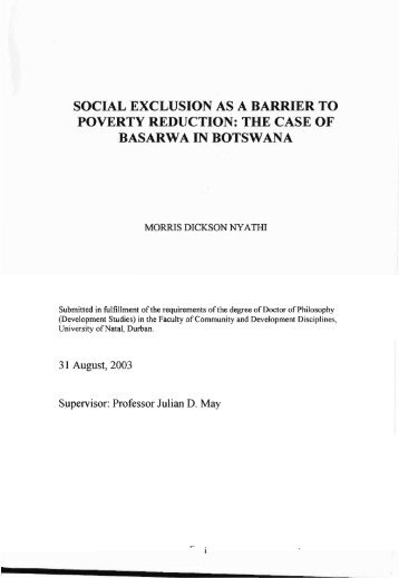 social exclusion as a barrier to poverty reduction ... - ResearchSpace