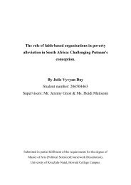 The role of faith-based organisations in poverty alleviation in South ...