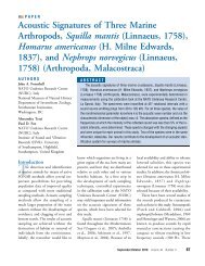 Acoustic Signatures of Three Marine Arthropods, Squilla mantis ...