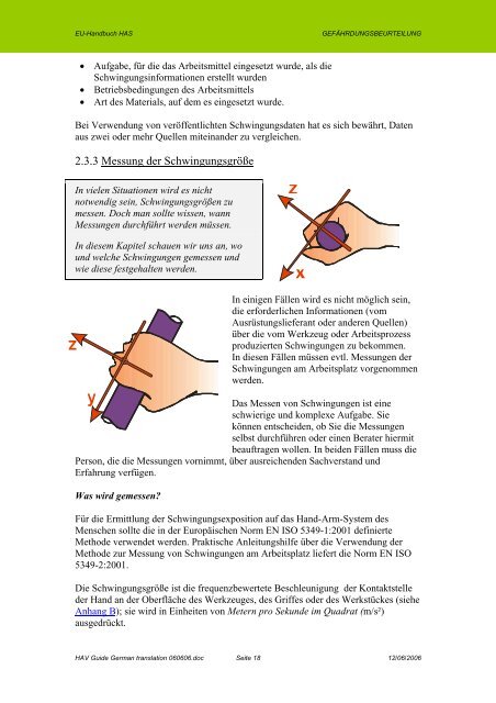 Hand-Arm- Schwingungen - Institute of Sound and Vibration ...