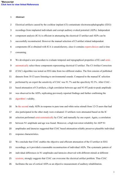 Elsevier Editorial System(tm) for Hearing Research Manuscript Draft ...