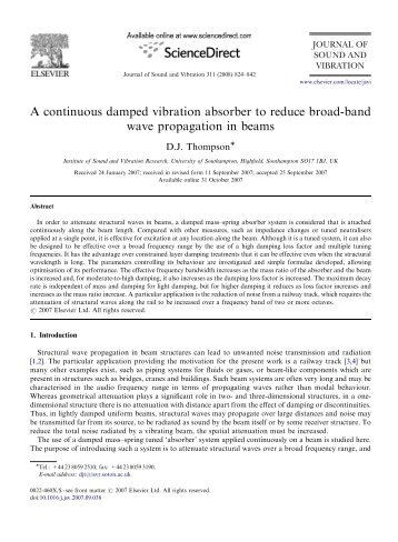 A continuous damped vibration absorber to reduce broad-band ...