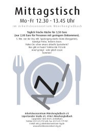 Das Plakat zum Mittagstisch des Arbeitslosenzentrums mit allen