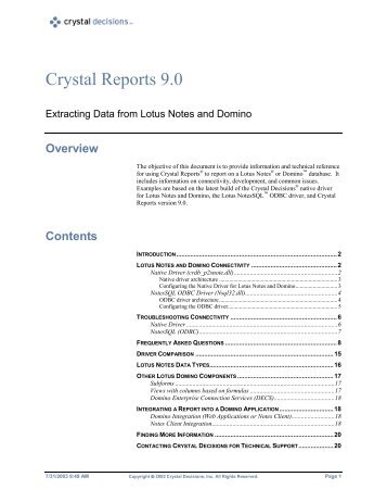 Crystal Reports 9 - SAP Developer Network