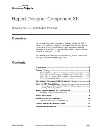 Report Designer Component XI