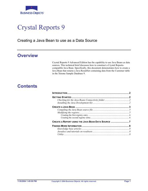 Crystal Reports 9